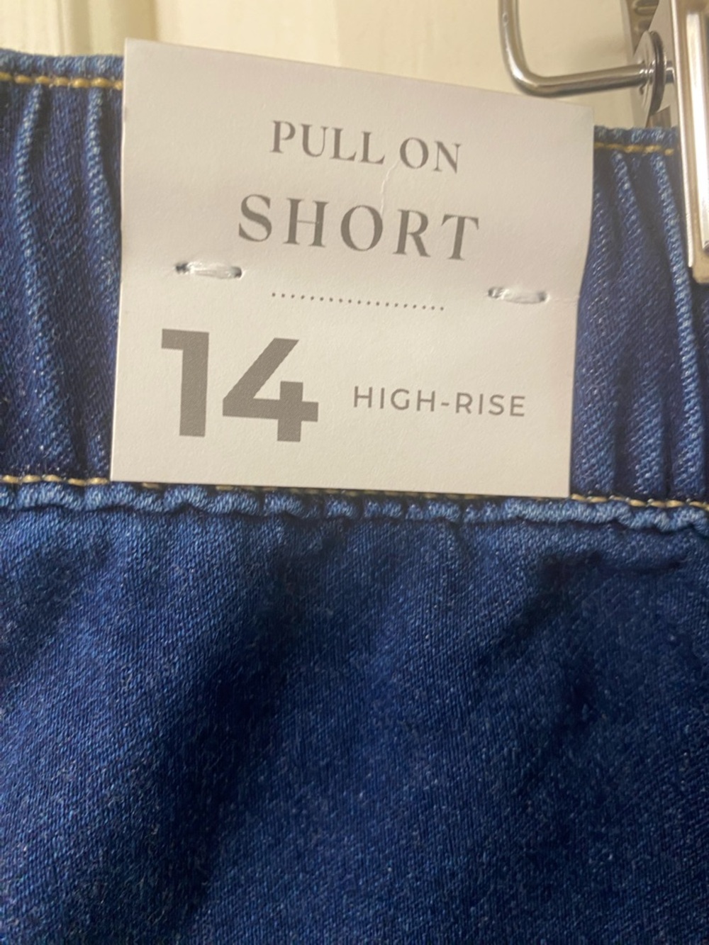 Lane Bryant High Rise Pull On Drawstring Denim Jean Shorts Size 14 - Picture 11 of 16